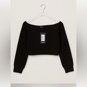 Nasty Gal Black Off-Shoulder Sweater